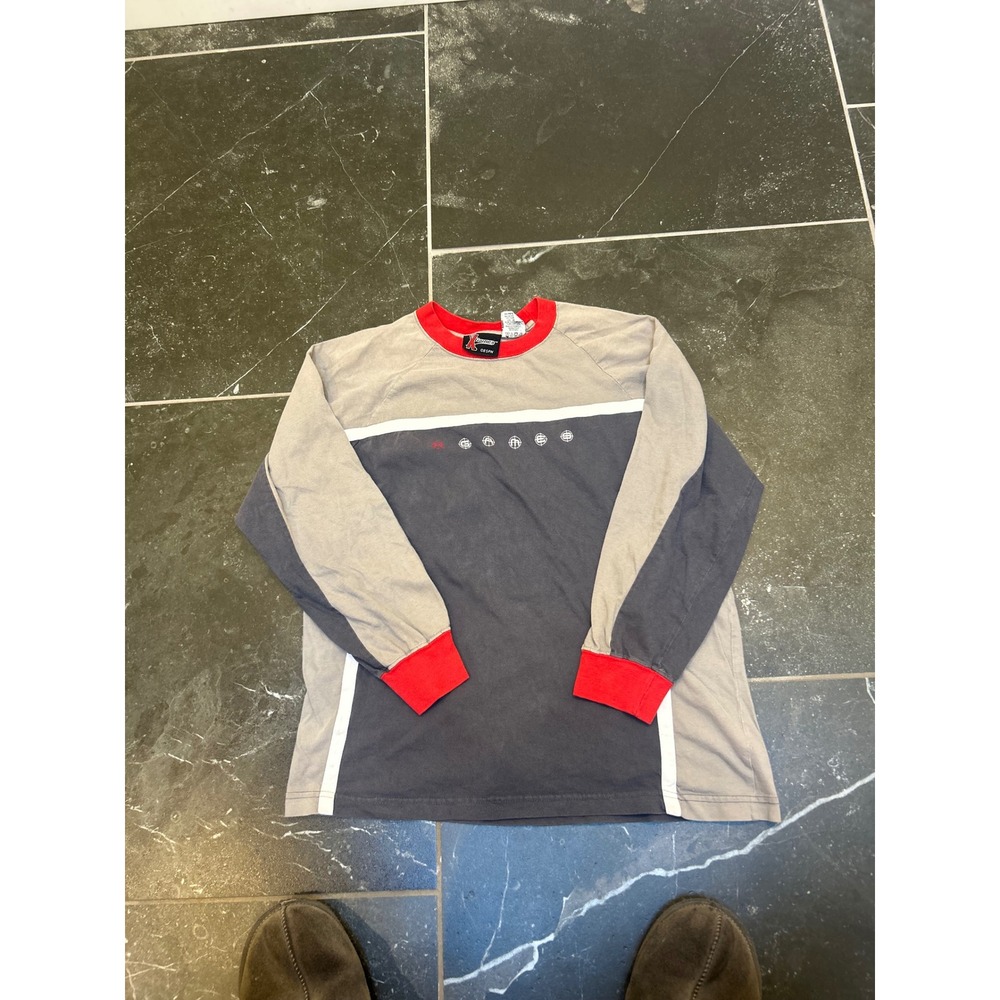 Vintage ESPN X Games Long Sleeve Shirt Colorblock Grey Navy 
 Mens Small Medium
